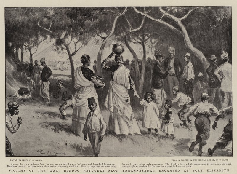 Victimes de la guerre, réfugiés hindous de Johannesburg campés à Port Elizabeth - Percy F.S. Spence