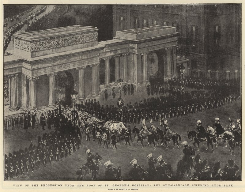 Vue de la procession depuis le toit de l