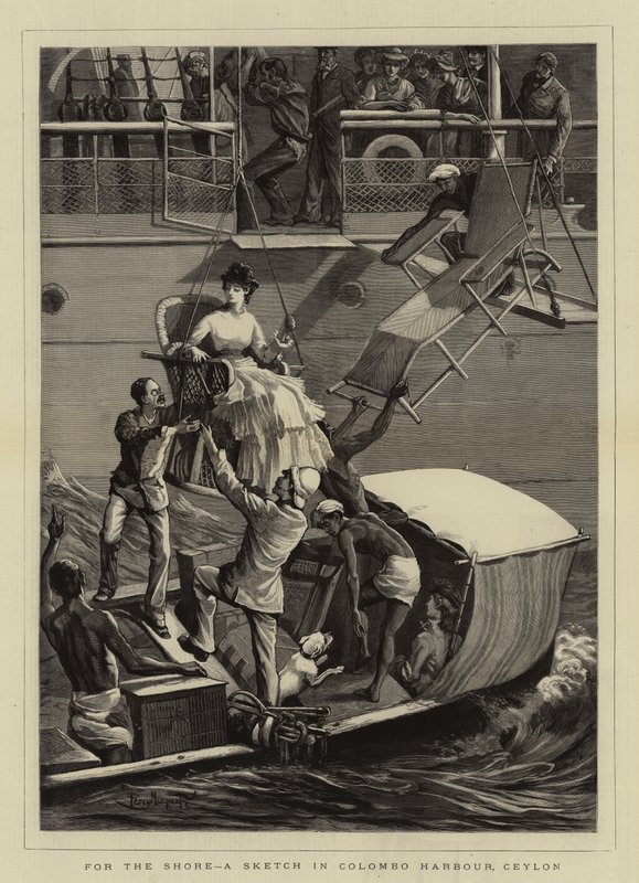 Pour le rivage, une esquisse dans le port de Colombo, Ceylan - Percy Macquoid