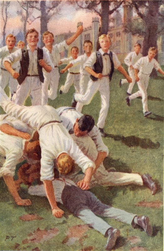 Les deux se précipitent ensemble et se jettent sur le ballon - Percy Tarrant