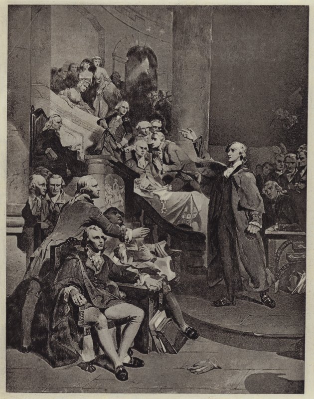 Patrick Henry prononçant son discours de 1765 - Peter Frederick (after) Rothermel