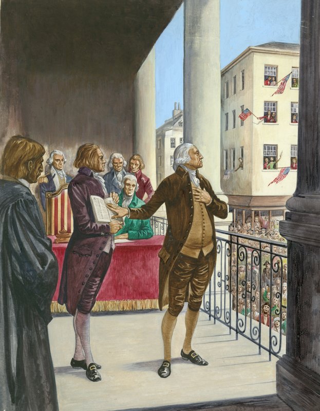 George Washington prêtant serment en tant que premier président des États-Unis à New York - Peter Jackson