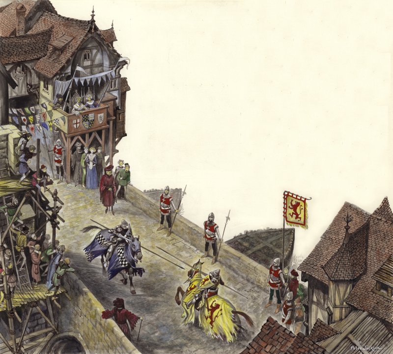 Joute sur le vieux pont de Londres le 23 avril 1390 - Peter Jackson