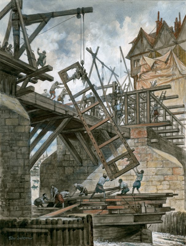 Nonesuch House en construction sur le vieux pont de Londres - Peter Jackson