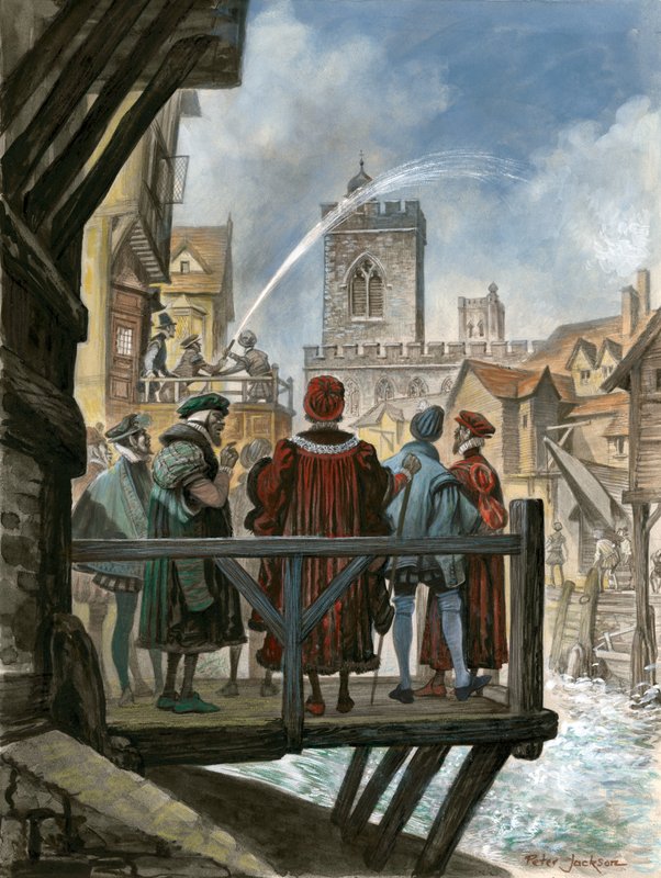 Les travaux hydrauliques de Peter Morris sur le vieux pont de Londres admirés par le Lord Maire et les échevins de la ville - Peter Jackson