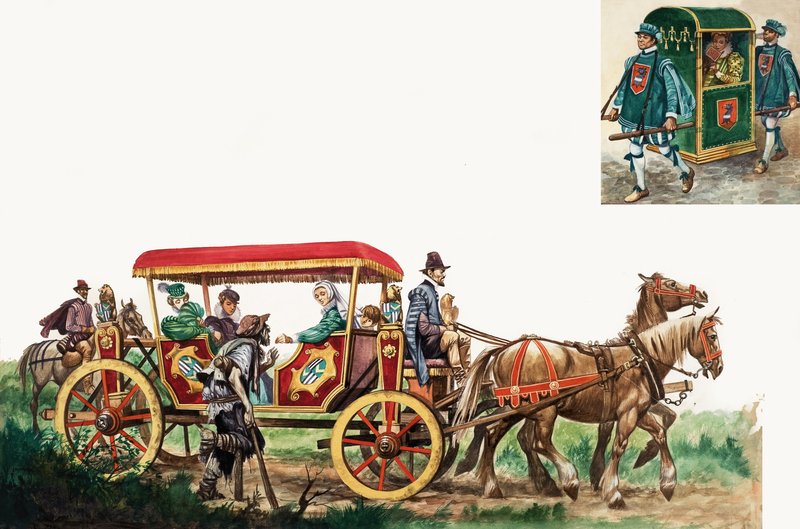 Transport public : cheval, calèche et chaise à porteurs - Peter Jackson