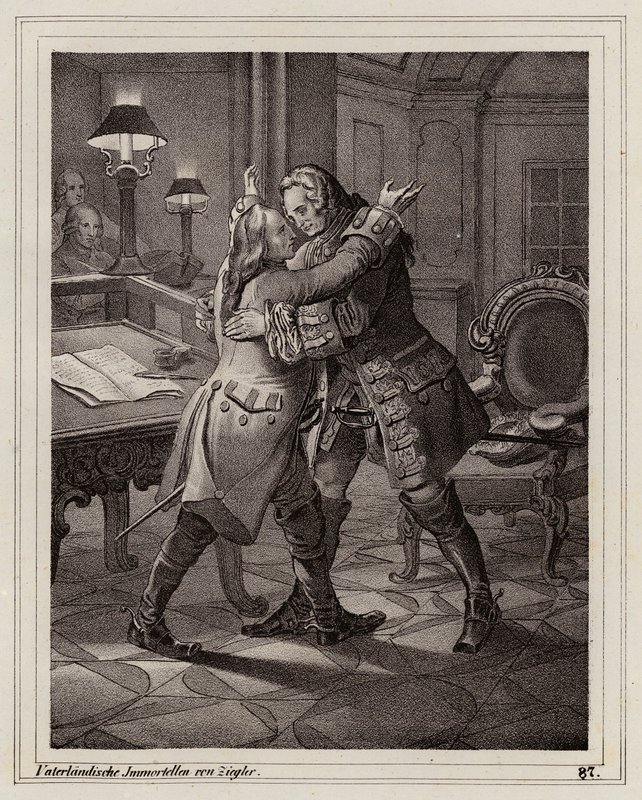 Eugène de Savoie embrassant le duc de Marlborough, Guerre de Succession d
