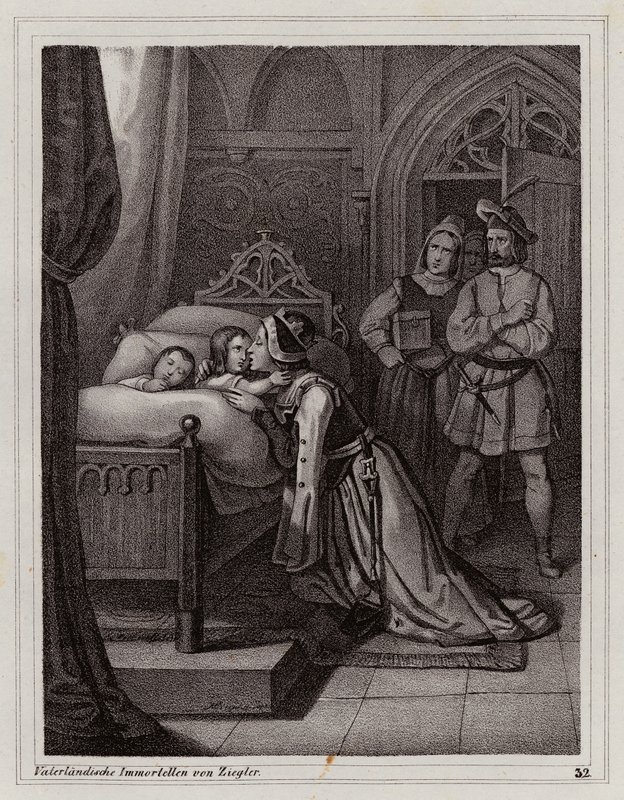 Marguerite de Sicile quittant ses fils - Peter Johann Nepomuk Geiger