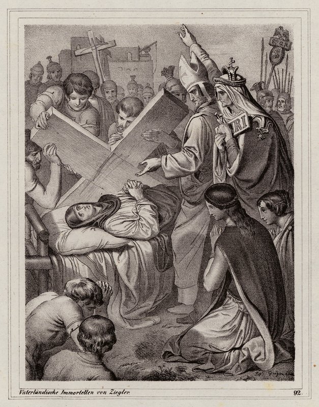 Sainte Hélène et la découverte de la Vraie Croix, 325 (gravure) - Peter Johann Nepomuk Geiger