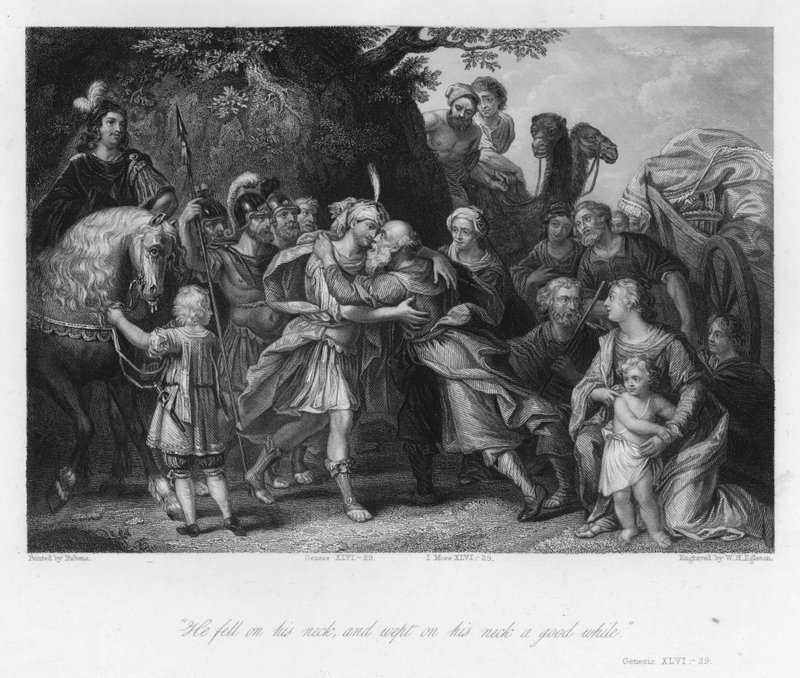 Rencontre de Jacob et Joseph, Genèse XLVI, 29 - Peter Paul (after) Rubens
