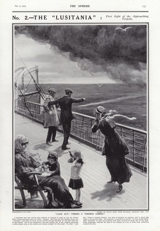 Le naufrage du Lusitania, Première Guerre mondiale, 7 mai 1915 - Philip Dadd