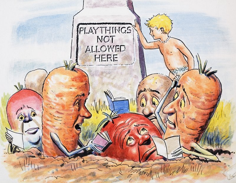Légumes anthropomorphes, illustration de "The Water Babies" de Charles Kingsley (gouache sur papier) - Philip Mendoza