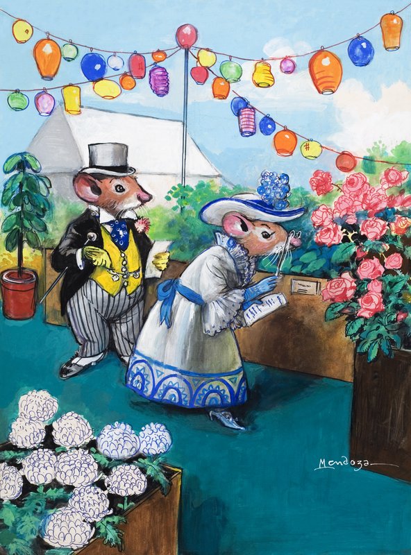 La souris de la ville et la souris de la campagne (gouache sur papier) - Philip Mendoza