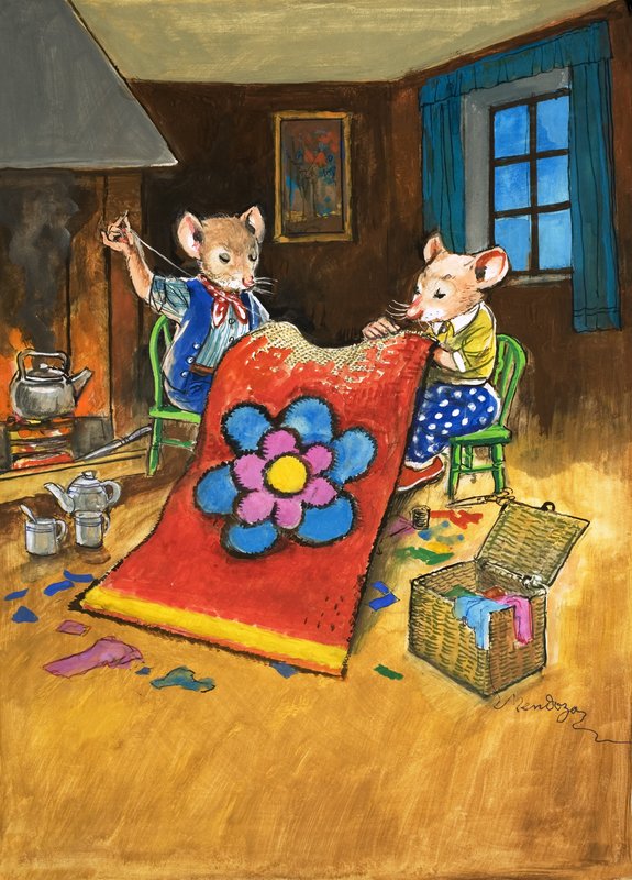 Souris des villes et souris des champs (gouache sur papier) - Philip Mendoza