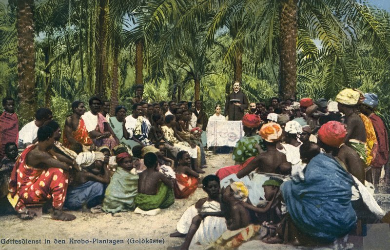 Culte chrétien parmi le peuple Krobo dans une plantation de la Côte de l