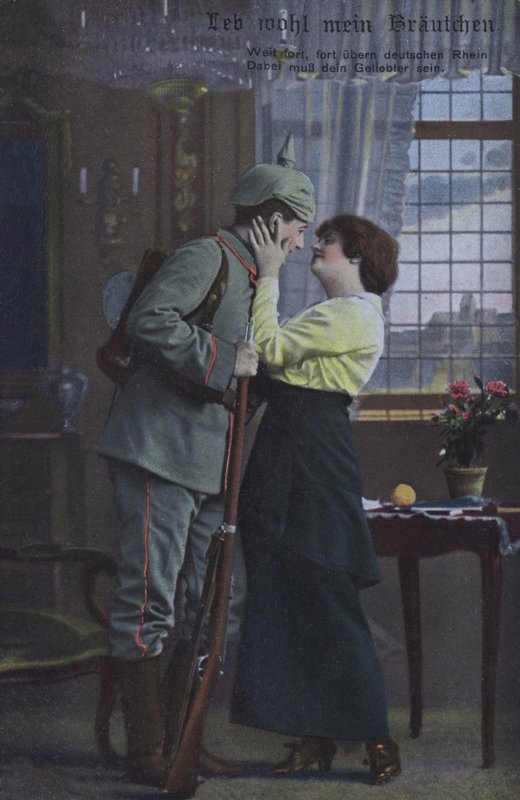 Soldat allemand disant adieu à sa femme avant de partir à la guerre - Photographer German