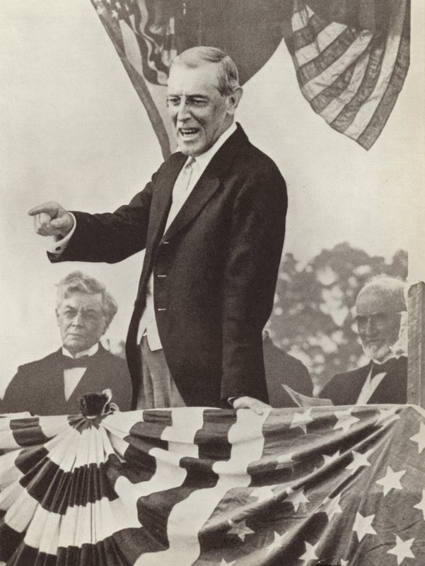 Président américain Woodrow Wilson, force motrice derrière la création de la Société des Nations, qui n