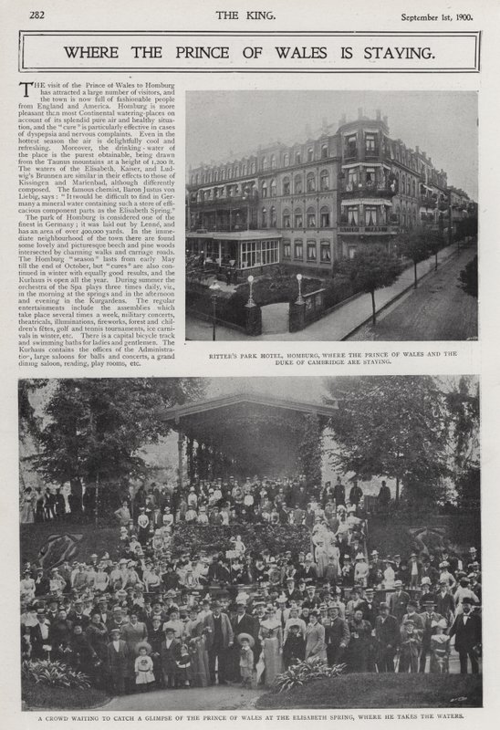 Visite du Prince de Galles et du Duc de Cambridge à la station thermale de Bad Homburg, Allemagne - Photographer German