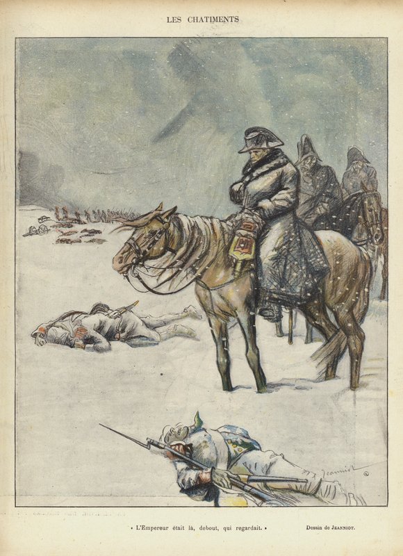 Napoléon en retraite de Moscou, illustration pour Le Rire - Pierre Georges Jeanniot