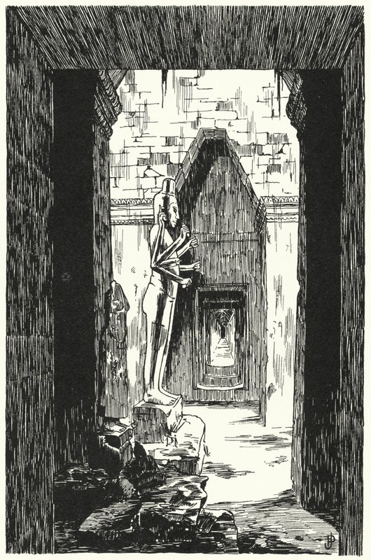 Géant Vishnu dans une entrée latérale, Angkor Vat (gravure) - Pierre Jeannerat de Beerski