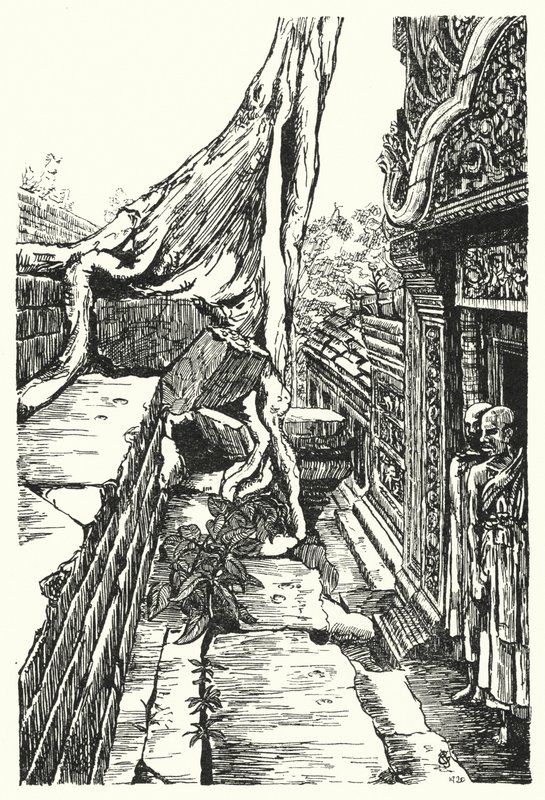 Au deuxième étage, Baphuon (gravure) - Pierre Jeannerat de Beerski