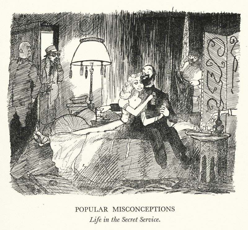 Idées fausses populaires, La vie dans le service secret (lithographie) - Pont (1908 40)