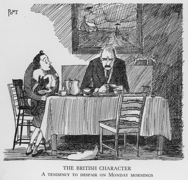 Le Caractère Britannique, Tendance à désespérer le lundi matin (lithographie) - Pont