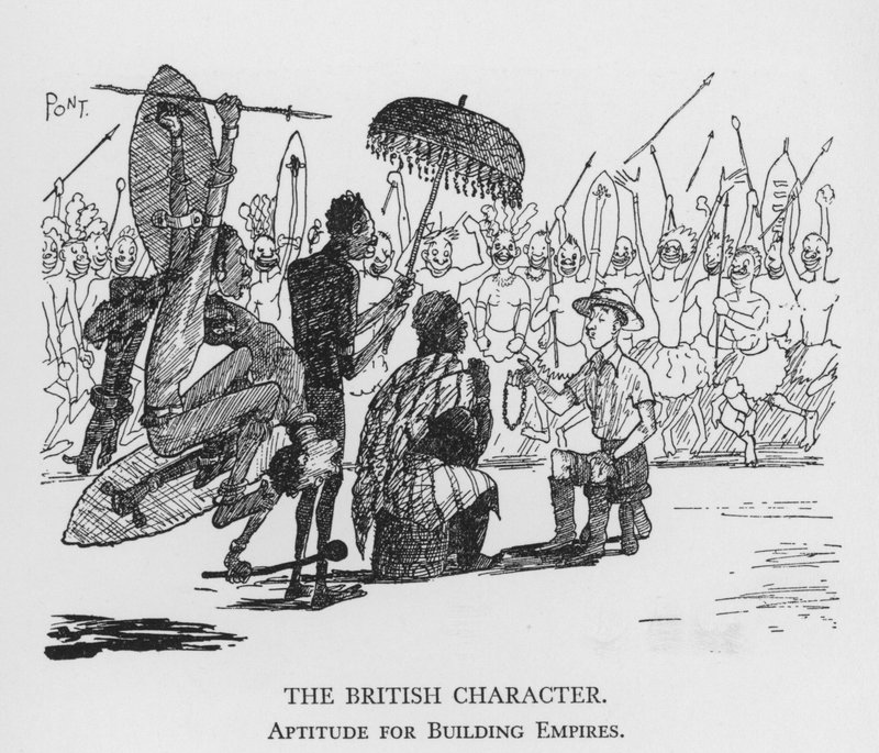 Le Caractère britannique, Aptitude à construire des empires (lithographie) - Pont