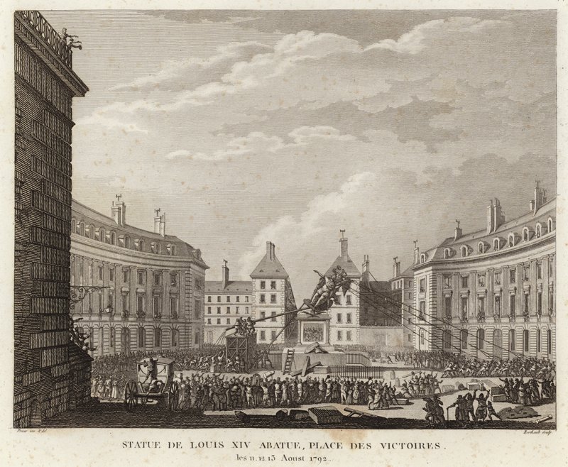 Statue de Louis XIV démontée sur la Place des Victoires - Prieur