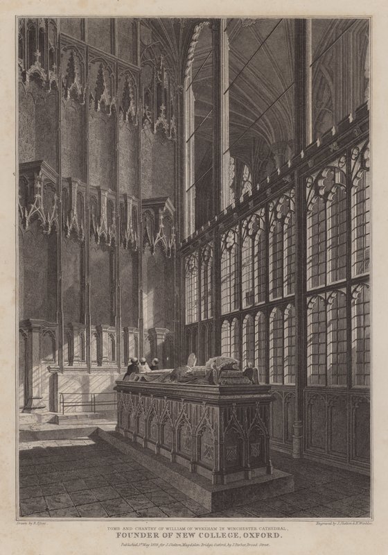 Tombe et chapelle de William of Wykeham, fondateur de New College, Oxford, dans la cathédrale de Winchester - R. (after) Essex