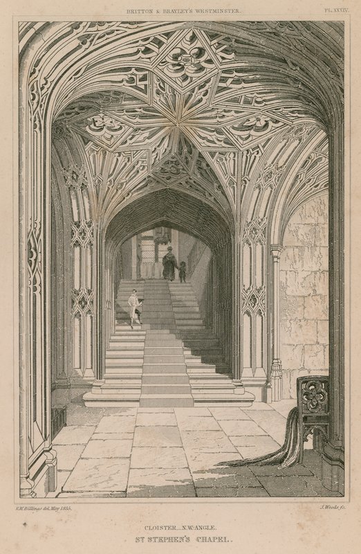 Angle nord-ouest du cloître, chapelle Saint-Étienne - R. W. Billings