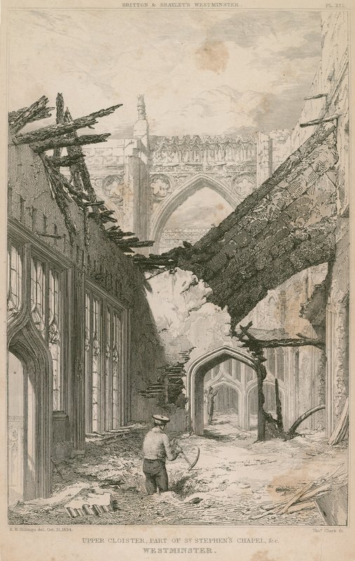 Cloître supérieur, partie de la chapelle Saint-Étienne, Westminster, Londres - R. W. Billings