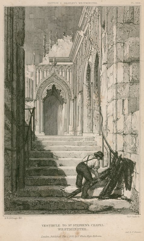 Vestibule de la chapelle Saint-Étienne, palais de Westminster - R. W. Billings