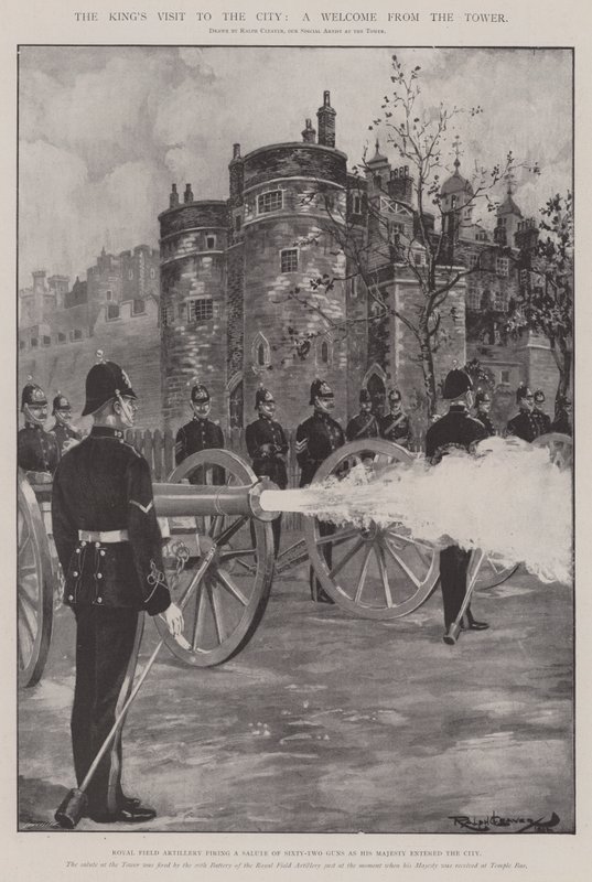 La visite du roi à la ville, un accueil de la tour - Ralph Cleaver