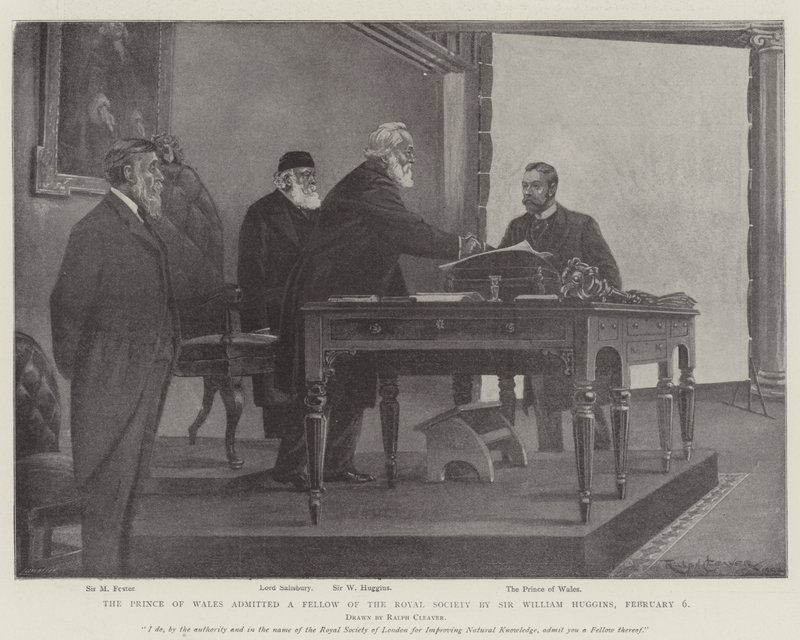 Le Prince de Galles admis comme membre de la Royal Society par Sir William Huggins, 6 février - Ralph Cleaver