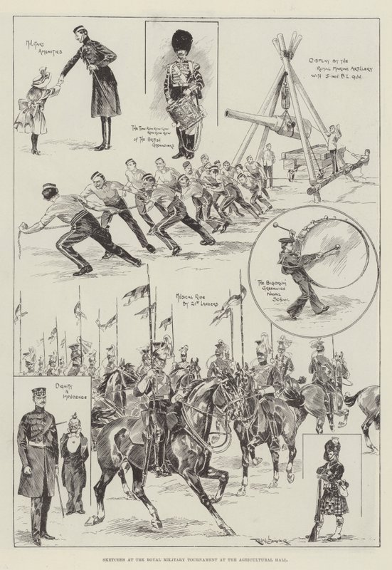 Croquis au tournoi militaire royal au Agricultural Hall - Ralph Cleaver