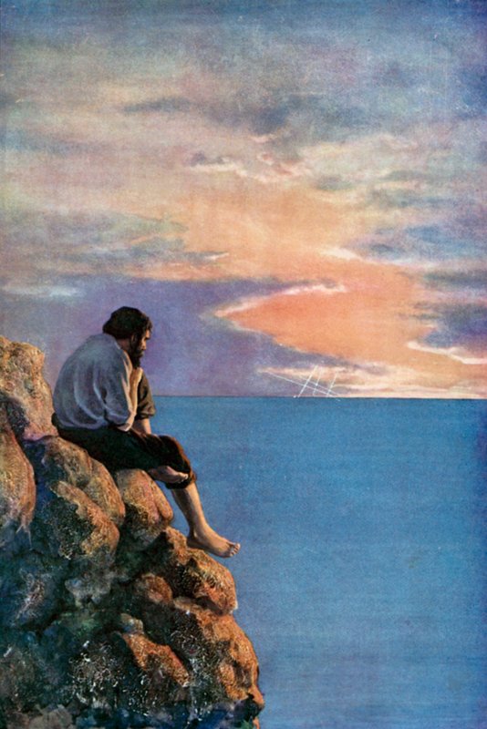 Illustration pour Robinson Crusoé de Daniel Defoe - Ralph Noel Pocock