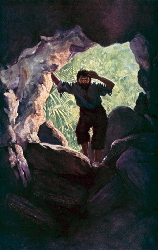Illustration pour Robinson Crusoé de Daniel Defoe - Ralph Noel Pocock