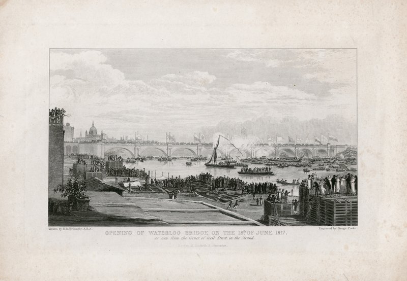 Pont de Waterloo, Londres, ouverture le 18 juin 1817 - Ramsay Richard Reinagle