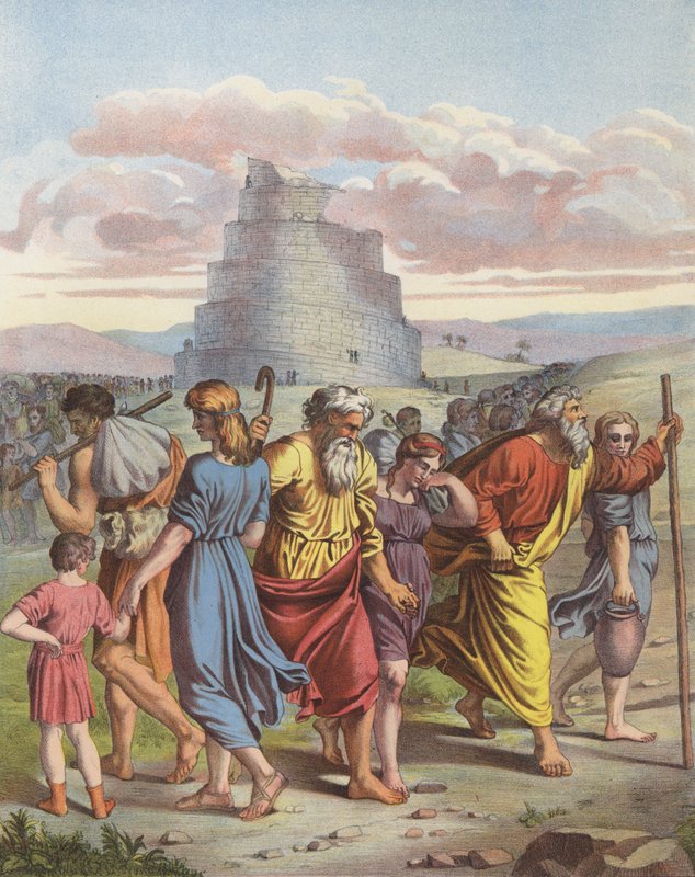La Tour de Babel (lithographie en couleur) - after Raphael