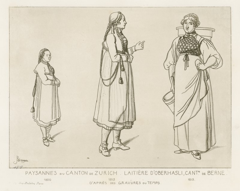 Paysans du canton de Zurich et laitière d