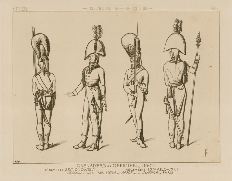 Grenadiers et officiers russes, 1801 - Raphael Jacquemin