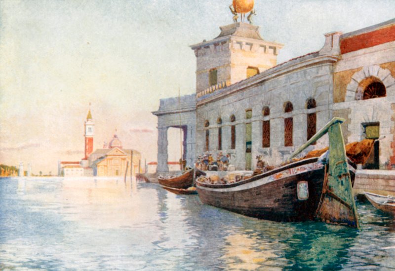 La Dogana (lithographie couleur) - Reginald Barratt