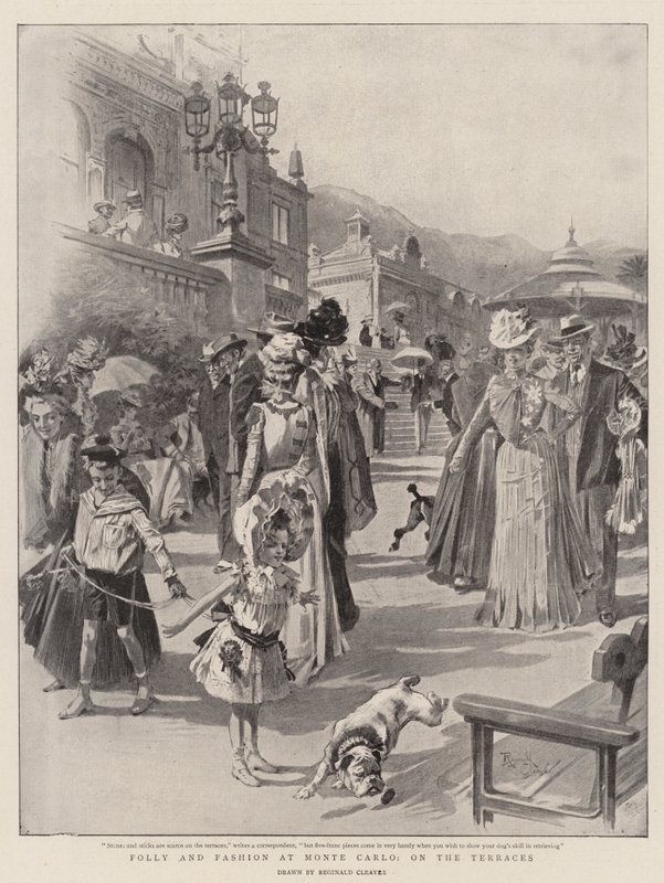 Folie et mode à Monte-Carlo, sur les terrasses (litho) - Reginald Thomas Cleaver