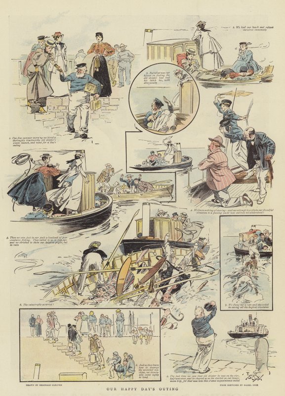La sortie des jours heureux (chromolitho) - Reginald Thomas Cleaver