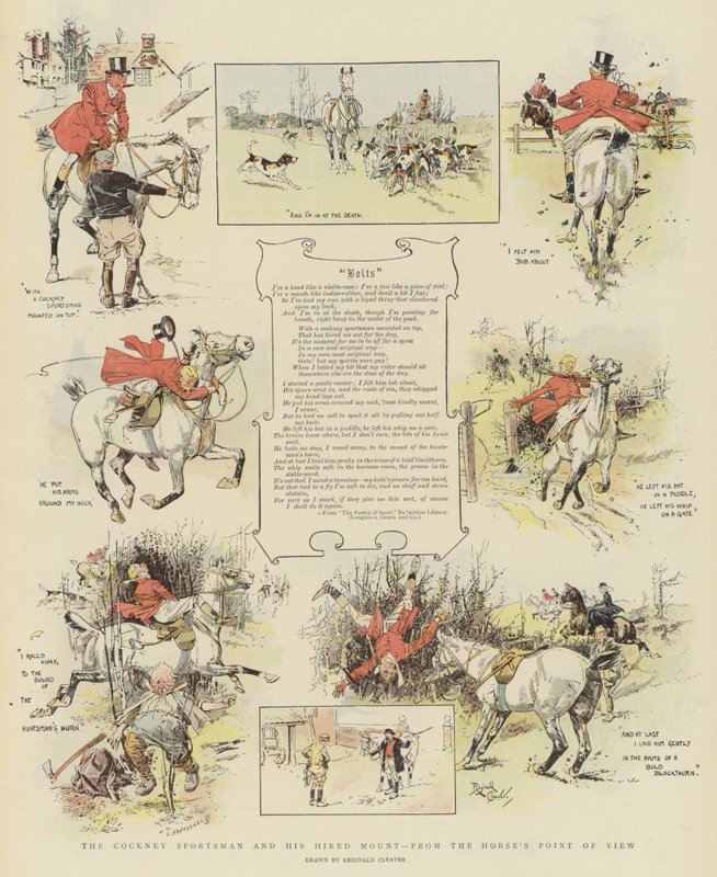 Le sportif cockney et sa monture engagée, du point de vue du cheval (chromolitho) - Reginald Thomas Cleaver