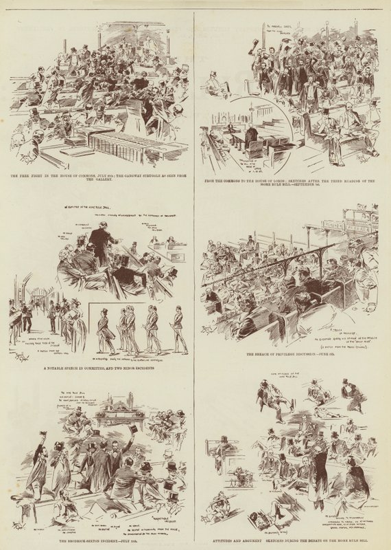 The Home Rule Session, Some "Daily Graphic" Sketches in Parliament (gravure) - Reginald Thomas Cleaver