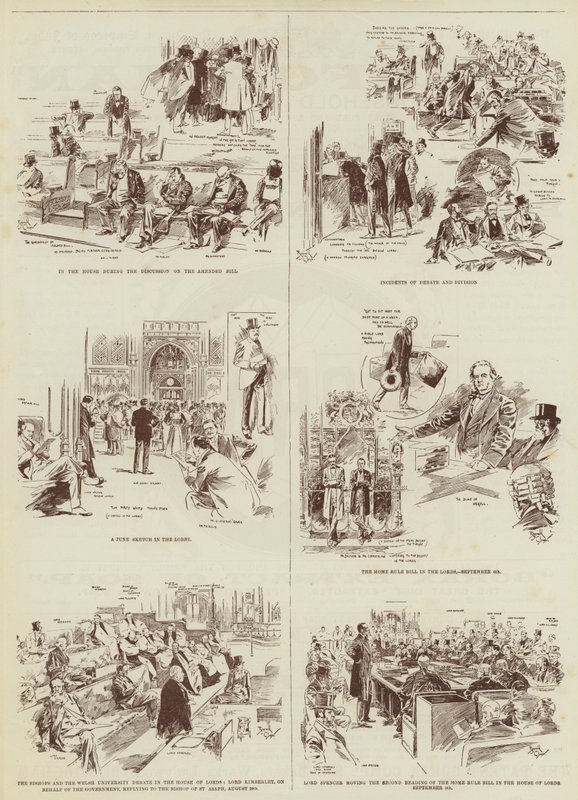 The Home Rule Session, Some "Daily Graphic" Sketches in Parliament (gravure) - Reginald Thomas Cleaver