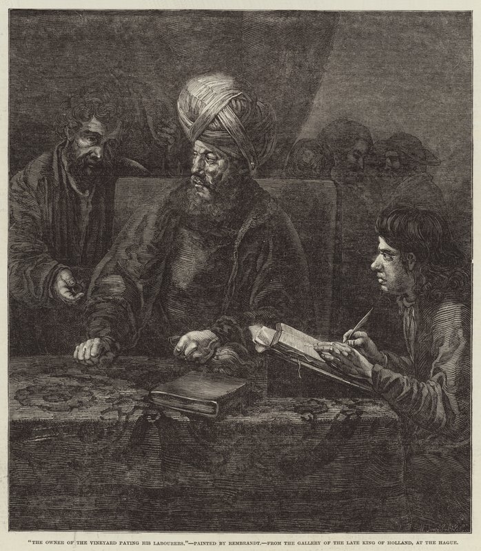 Le propriétaire de la vigne payant ses ouvriers - Rembrandt van Rijn
