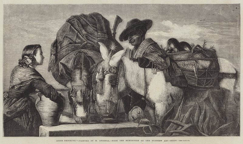 Ânes buvant - Richard Ansdell